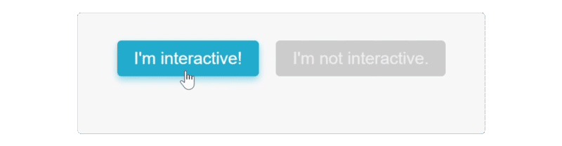 A comparison between hover states on active and inactive button elements